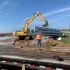 Construction site heavy equipment loading